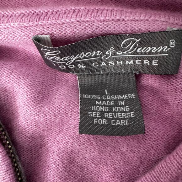 Grayson & Dunn 100% Cashmere Hooded Sweater Full Zip Up Soft Pink Size Large - Picture 5 of 8